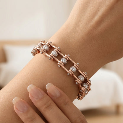 Pulsera Biker Para Mujer con Circones⛓️