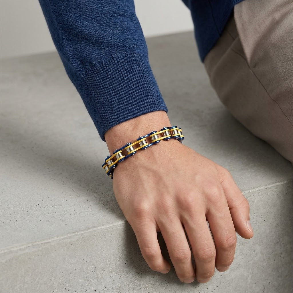 Pulsera Biker Rebel Tipo Cadena ⛓️