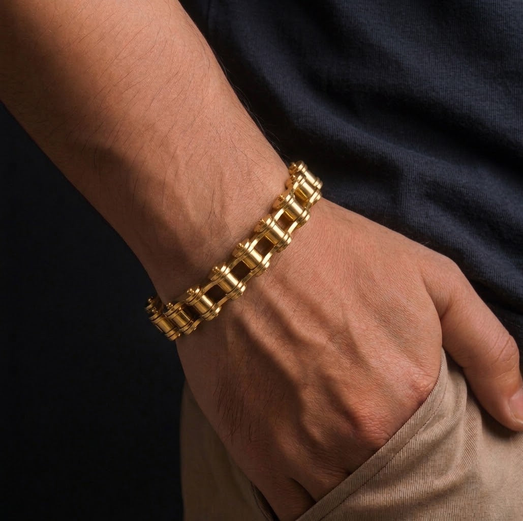 Pulsera Biker Rebel Tipo Cadena ⛓️