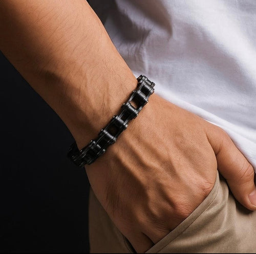 Pulsera Biker Rebel Tipo Cadena ⛓️